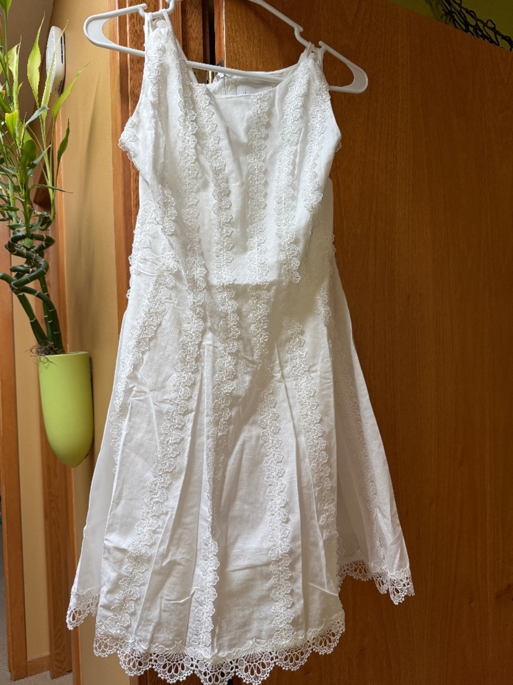 NWT Mable White Lace Mini Dress - Size L - Cottagecore, Romantic, Bridal